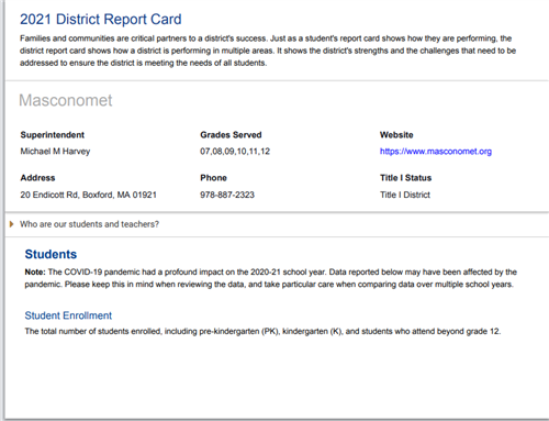 District Report Card
